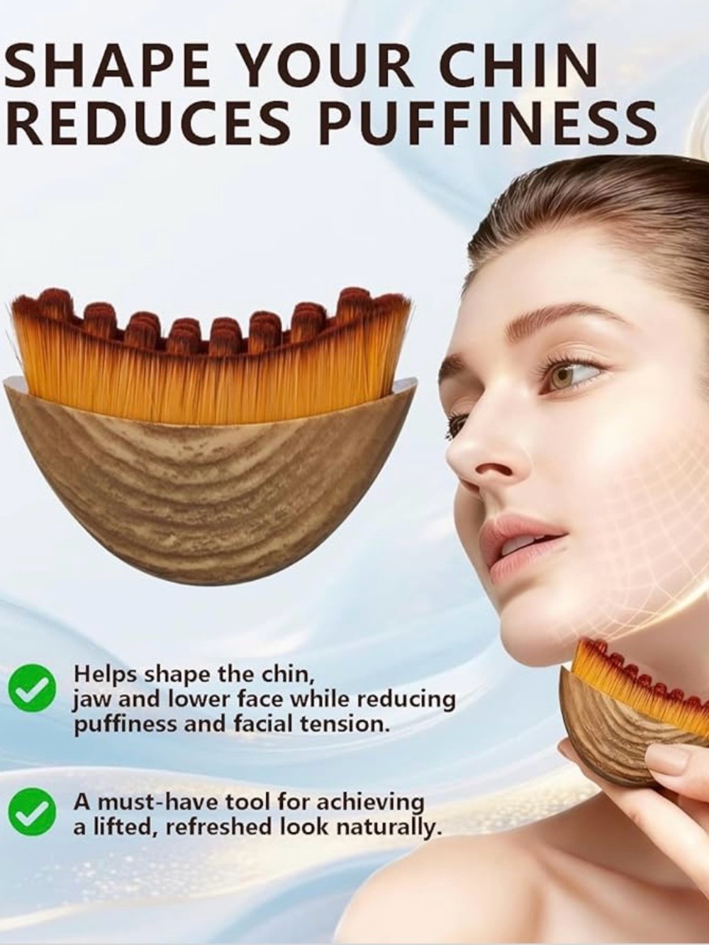 ๐ชท Lymphatic Drainage Contour Face Brush Massager with Protective Case